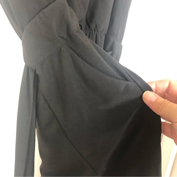 WHBM black strapless romper with attached tie belt XS - Picture 8 of 13